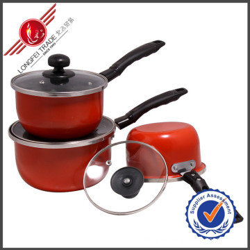 Juego de utensilios de cocina de esmalte 3 piezas Sauce Pan Kitchenware